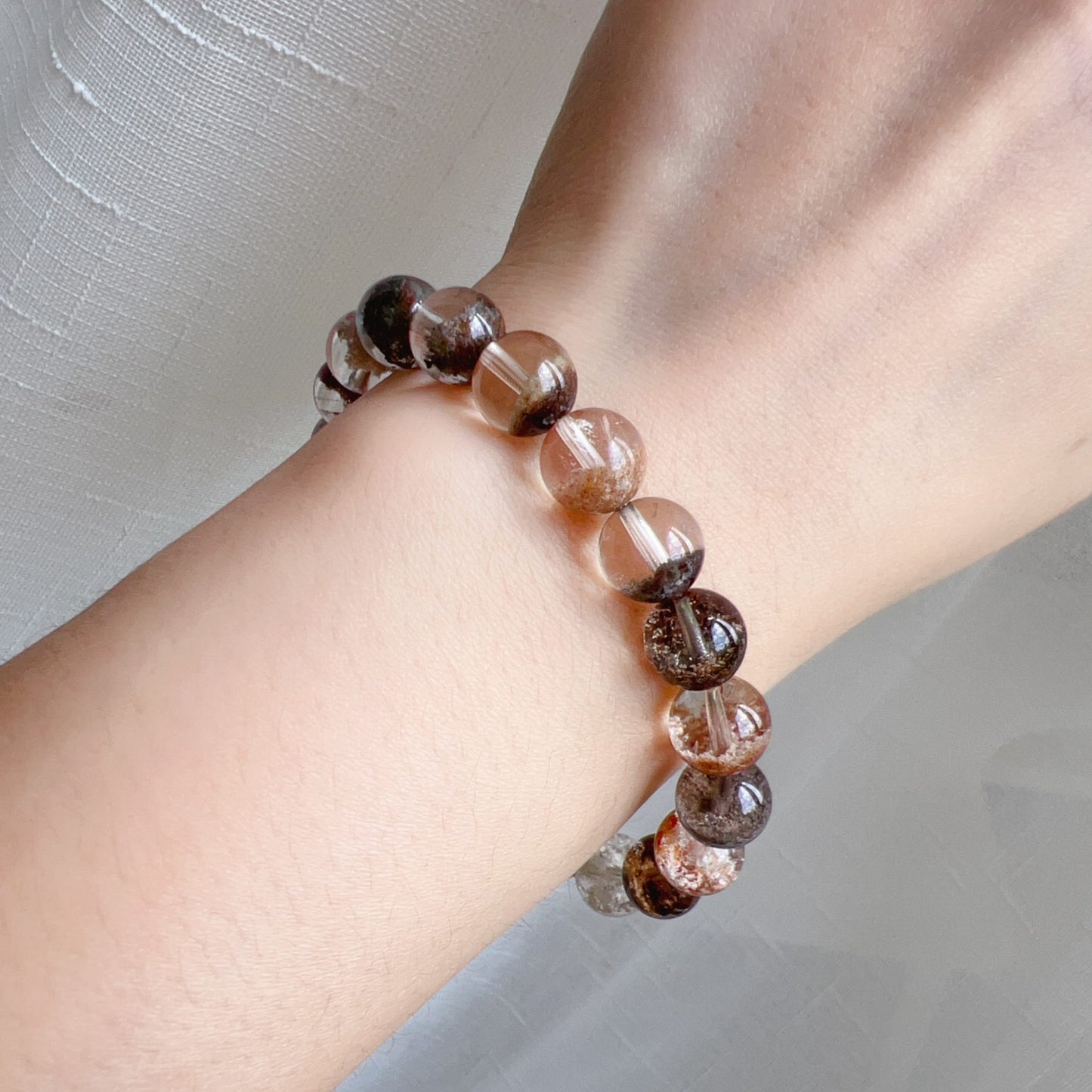 Healing Assorted Phantom Quartz Bracelet 9.2Mm | Natural Crystal Beads Cornucopia | Handmade Gemstone Jewelry