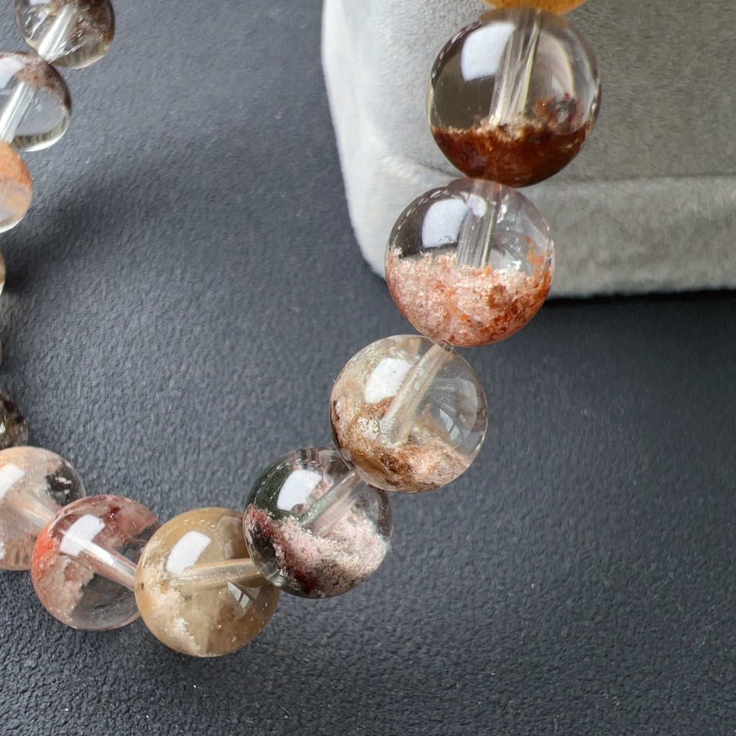 Healing Assorted Phantom Quartz Bracelet 9.2Mm | Natural Crystal Beads Cornucopia | Handmade Gemstone Jewelry