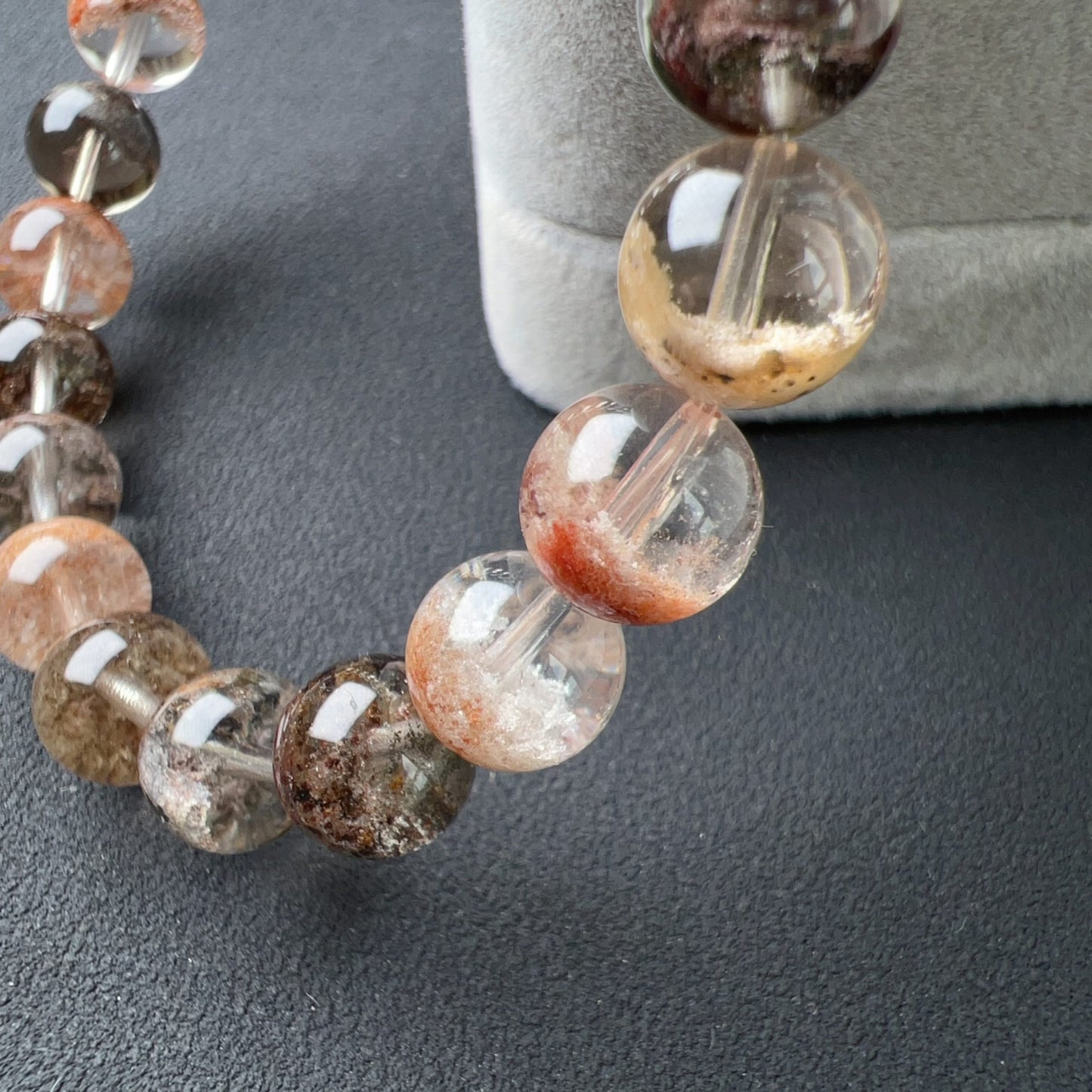 Healing Assorted Phantom Quartz Bracelet 9.2Mm | Natural Crystal Beads Cornucopia | Handmade Gemstone Jewelry