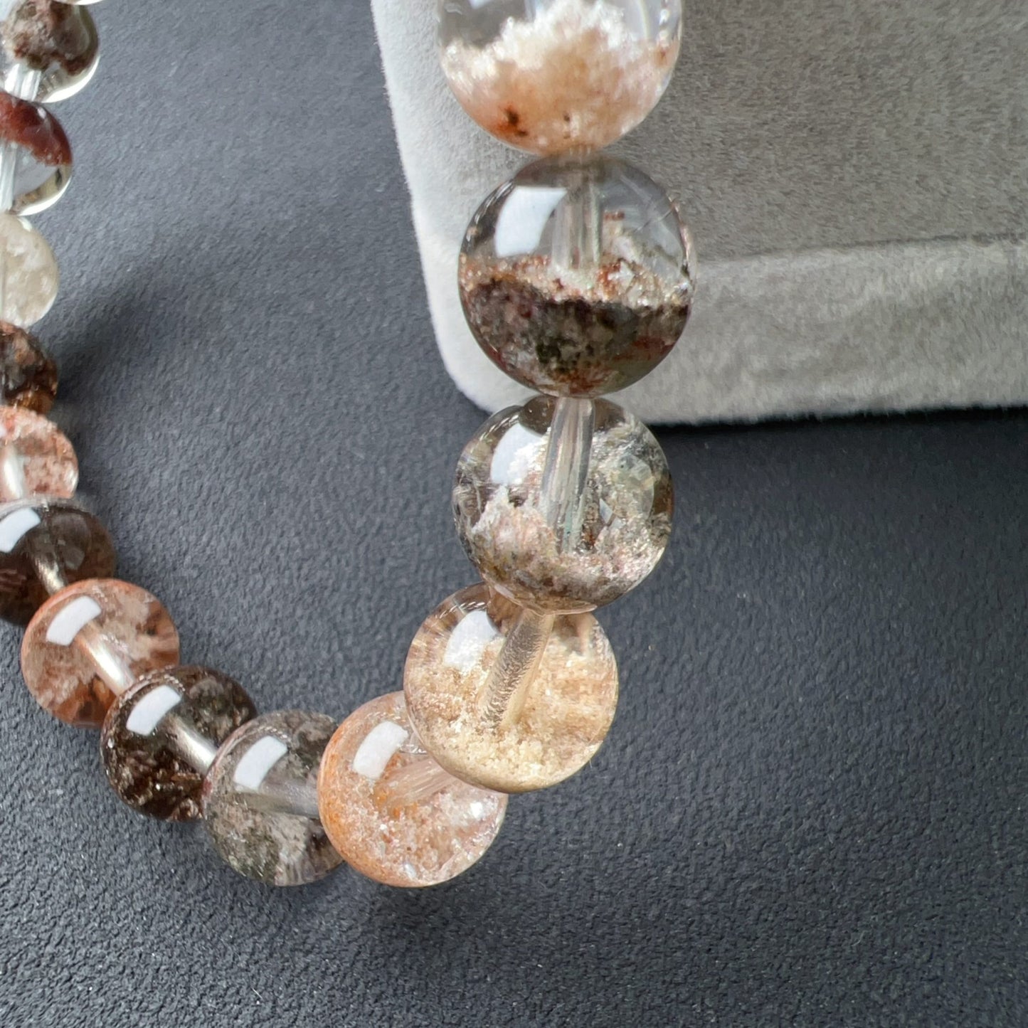 Healing Assorted Phantom Quartz Bracelet 9.2Mm | Natural Crystal Beads Cornucopia | Handmade Gemstone Jewelry