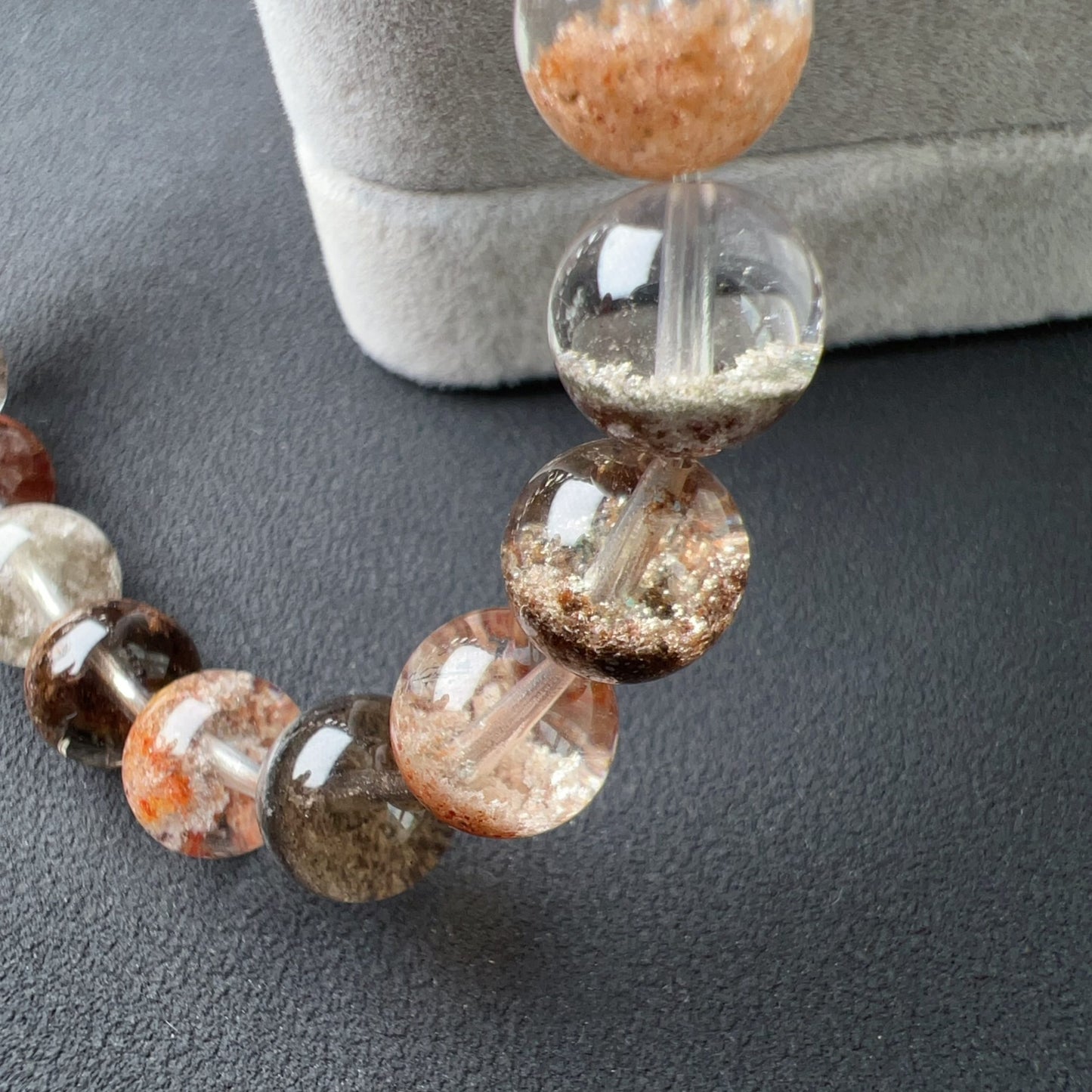 Healing Assorted Phantom Quartz Bracelet 9.2Mm | Natural Crystal Beads Cornucopia | Handmade Gemstone Jewelry