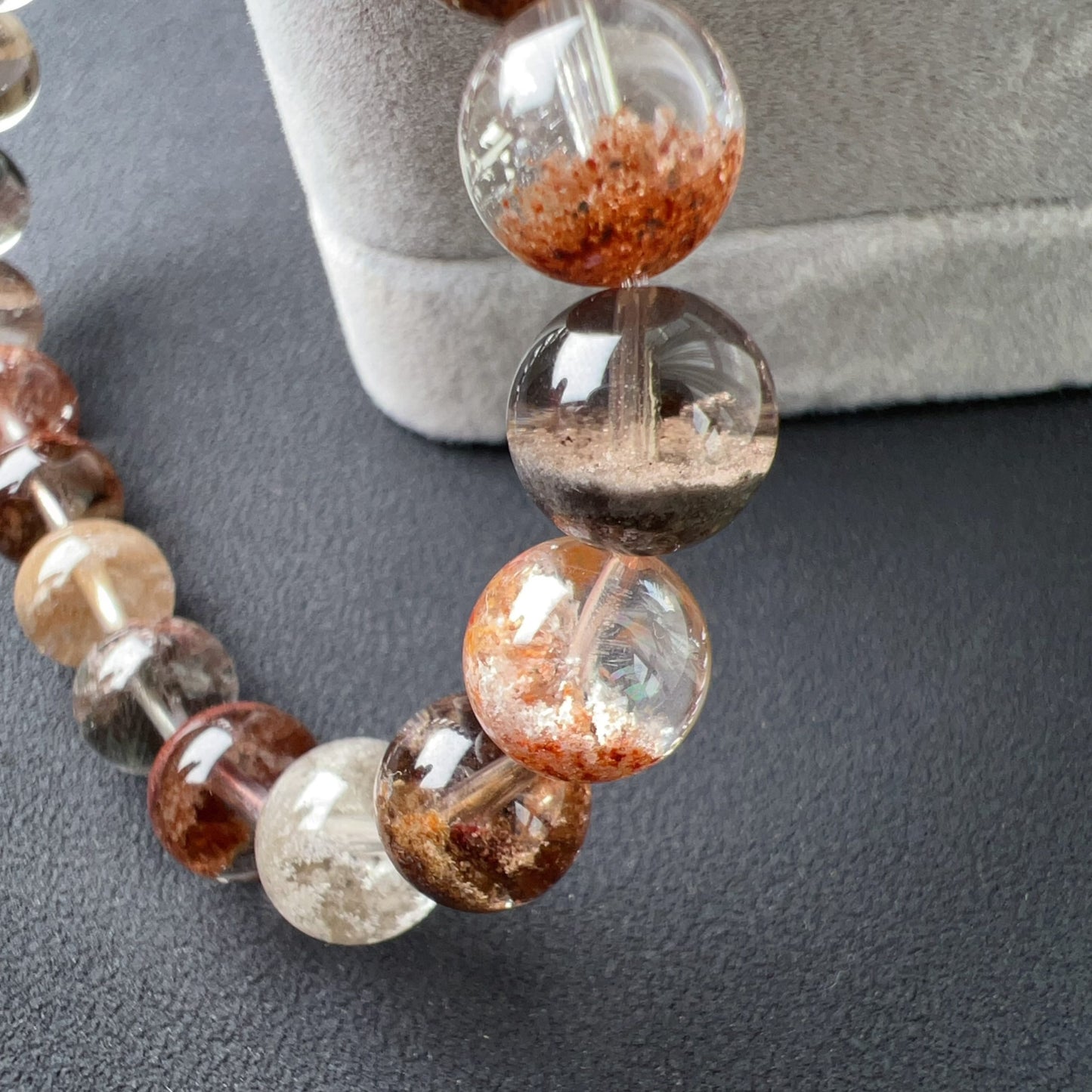 Healing Assorted Phantom Quartz Bracelet 9.2Mm | Natural Crystal Beads Cornucopia | Handmade Gemstone Jewelry
