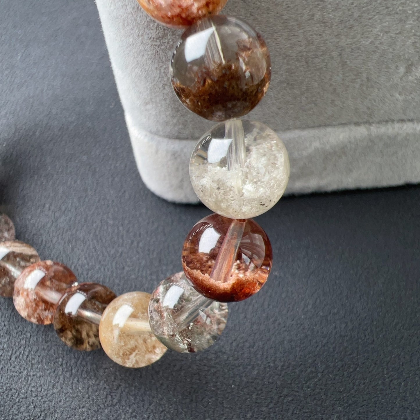 Healing Assorted Phantom Quartz Bracelet 9.2Mm | Natural Crystal Beads Cornucopia | Handmade Gemstone Jewelry