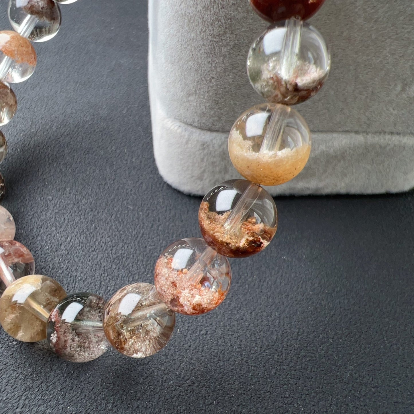 Healing Assorted Phantom Quartz Bracelet 9.2Mm | Natural Crystal Beads Cornucopia | Handmade Gemstone Jewelry