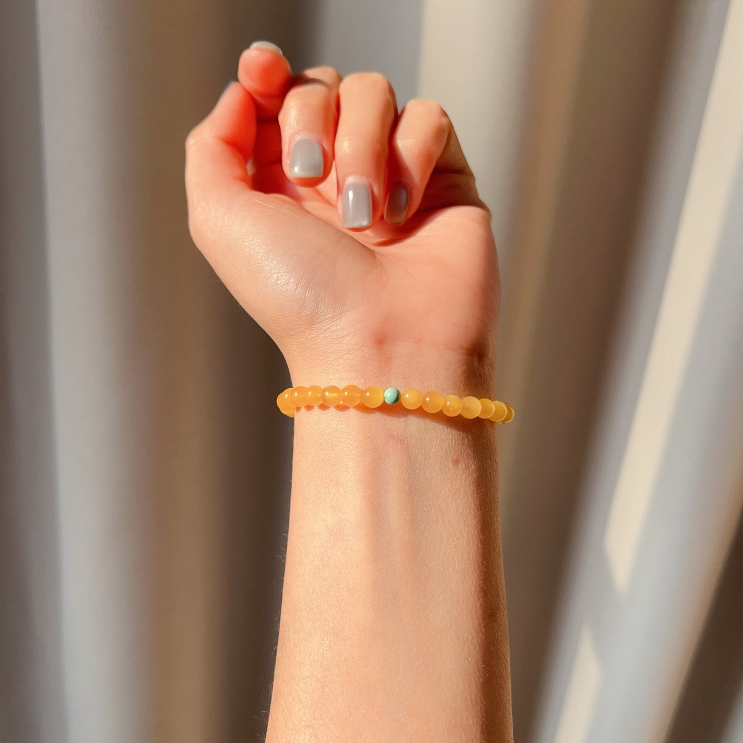 One-Of-A-Kind Amber Bracelet With Turquoise And Nanhong Agate – Handmade Jewelry