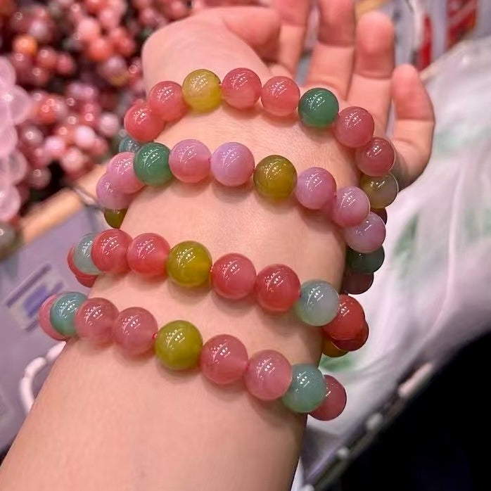10Mm+ Natural Candy Yanyuan Agate Bracelet – Grounding And Protective Energy Jewelry