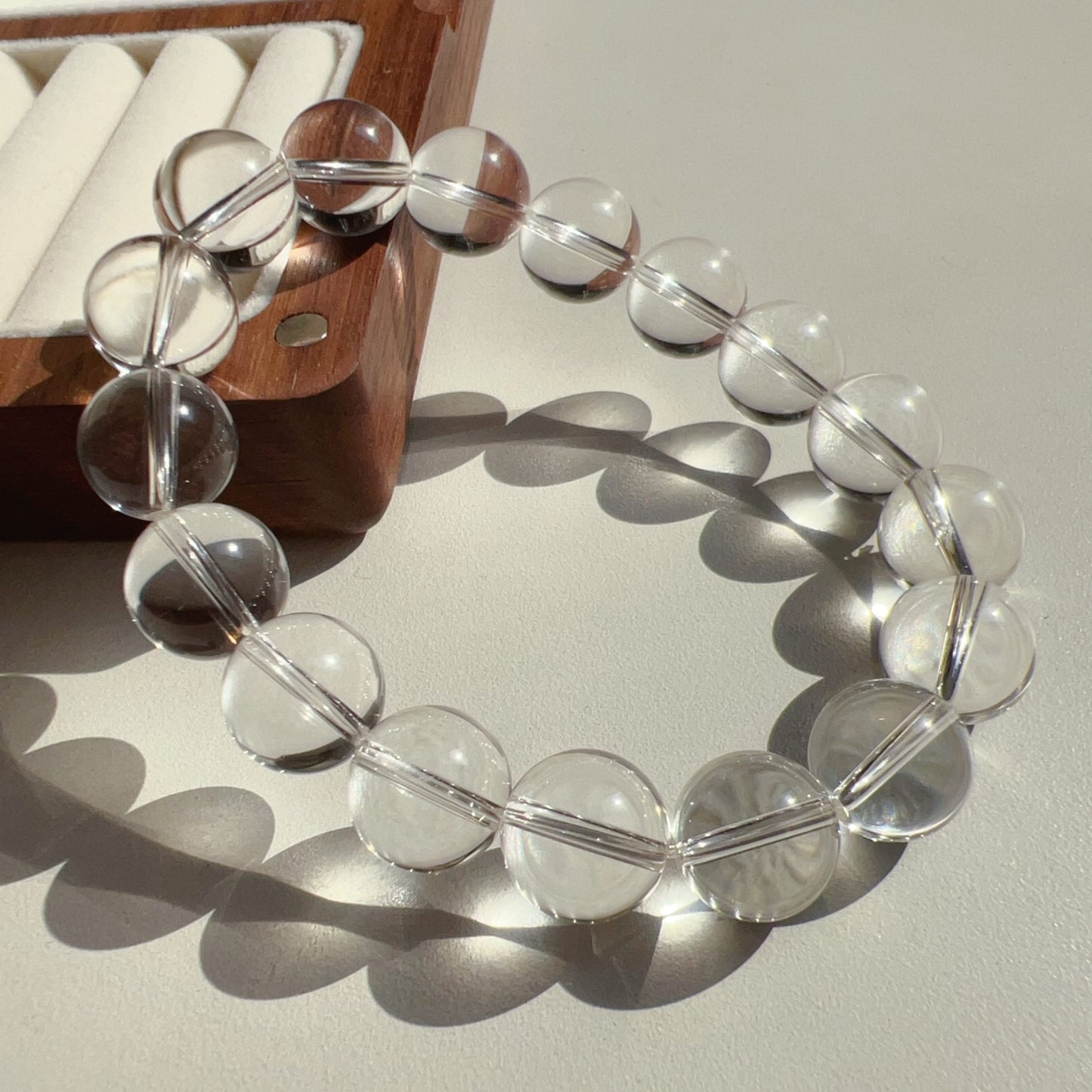 Premium Natural 12Mm Clear Quartz Bracelet | Crown Chakra Healing Crystal | Meditation Jewelry