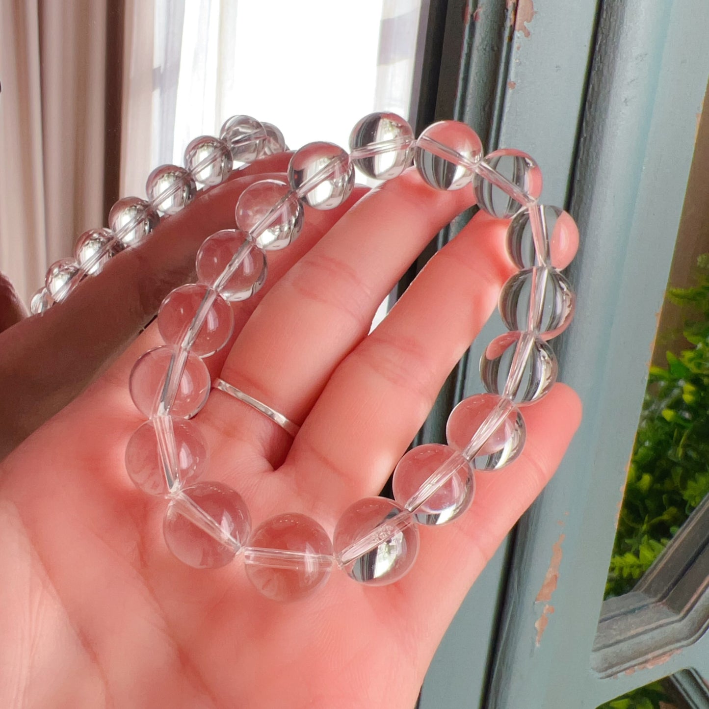 Premium Natural 12Mm Clear Quartz Bracelet | Crown Chakra Healing Crystal | Meditation Jewelry