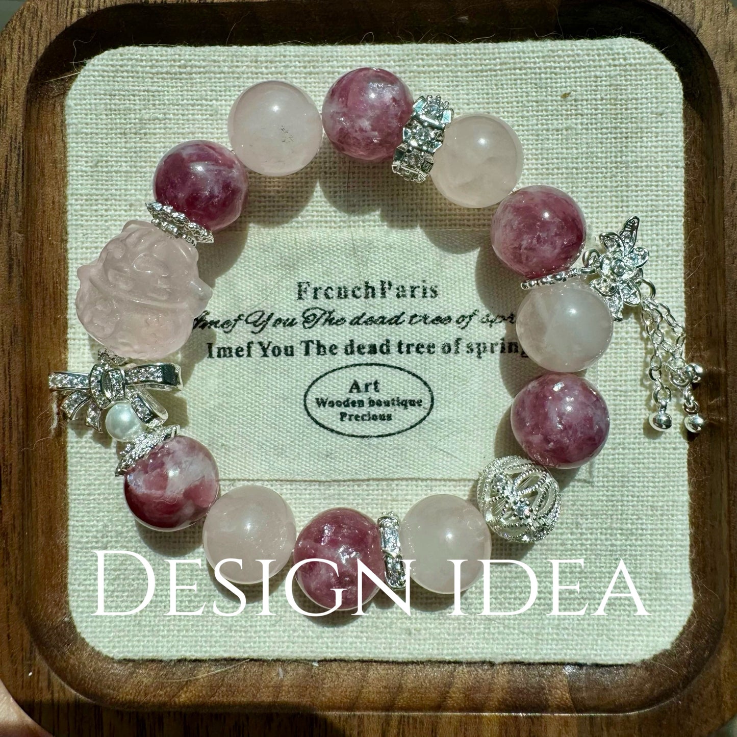 Premium Rose Quartz Lucky Cat Charms | Diy Jewelry Making Supplies For Necklaces, Bracelets Crafting