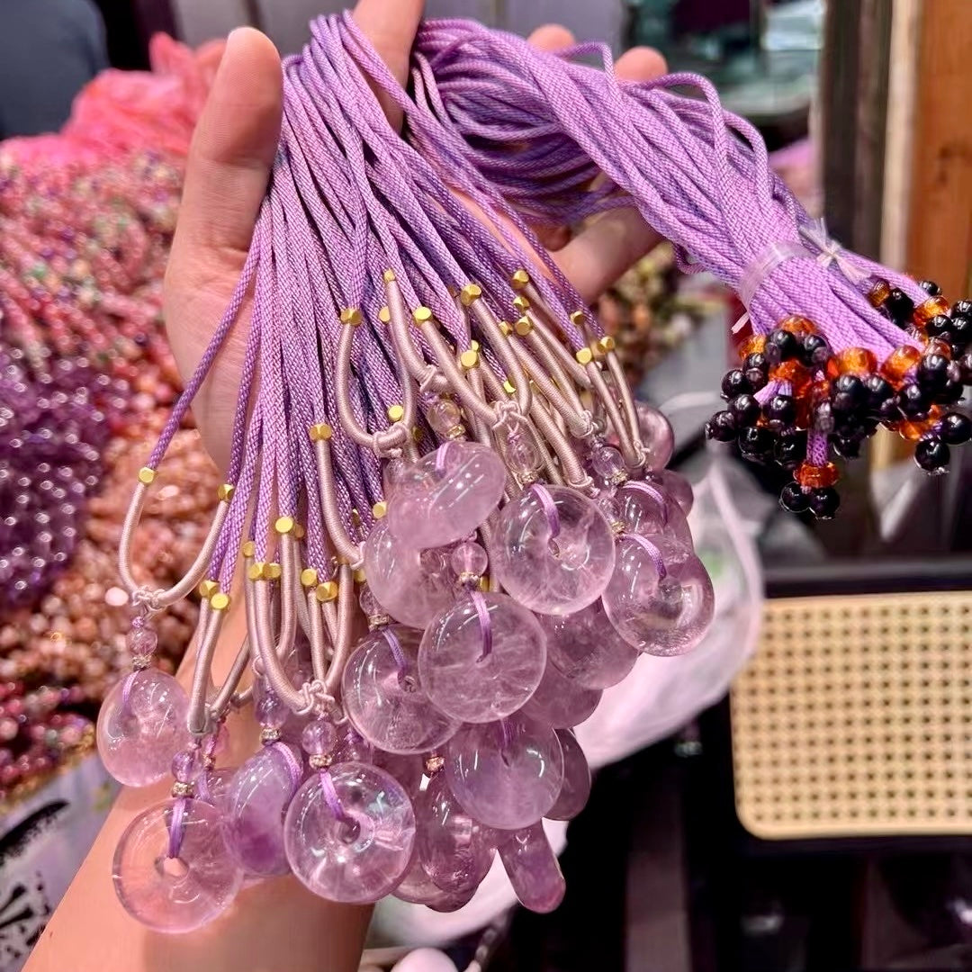 25Mm Lavender Dream Amethyst Donut Necklace – Handmade Braided Spiritual Healing Jewelry