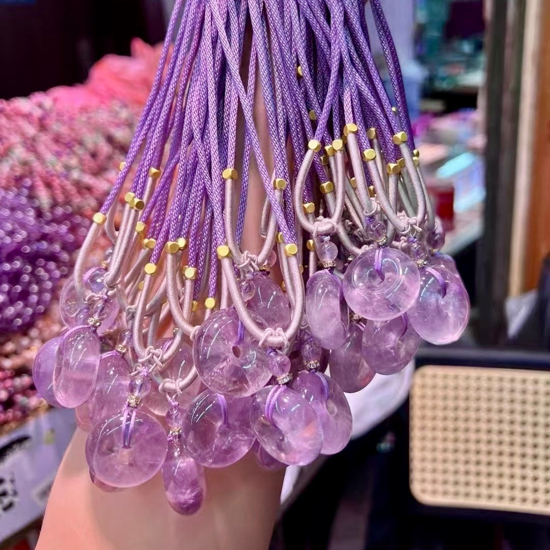 25Mm Lavender Dream Amethyst Donut Necklace – Handmade Braided Spiritual Healing Jewelry