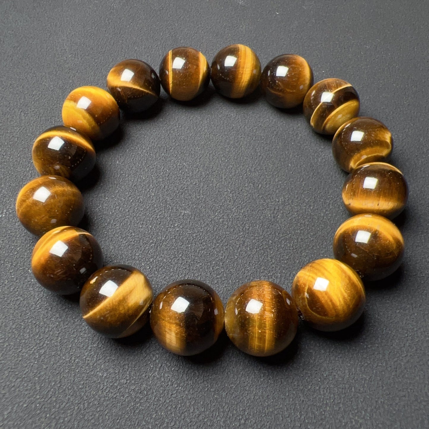 Energizing Brown Tiger Eye Bracelet | 14Mm Healing Stone Beads | Boost Your Spirit & Elevate Your Style With Natural Gemstone Jewelry