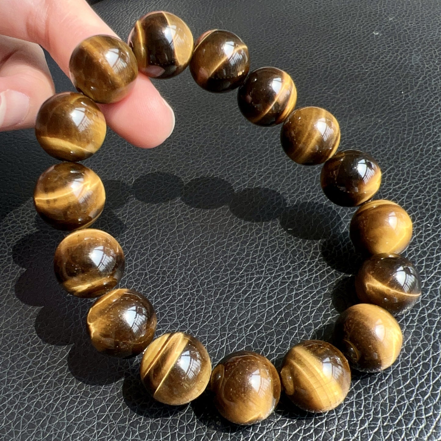 Energizing Brown Tiger Eye Bracelet | 14Mm Healing Stone Beads | Boost Your Spirit & Elevate Your Style With Natural Gemstone Jewelry