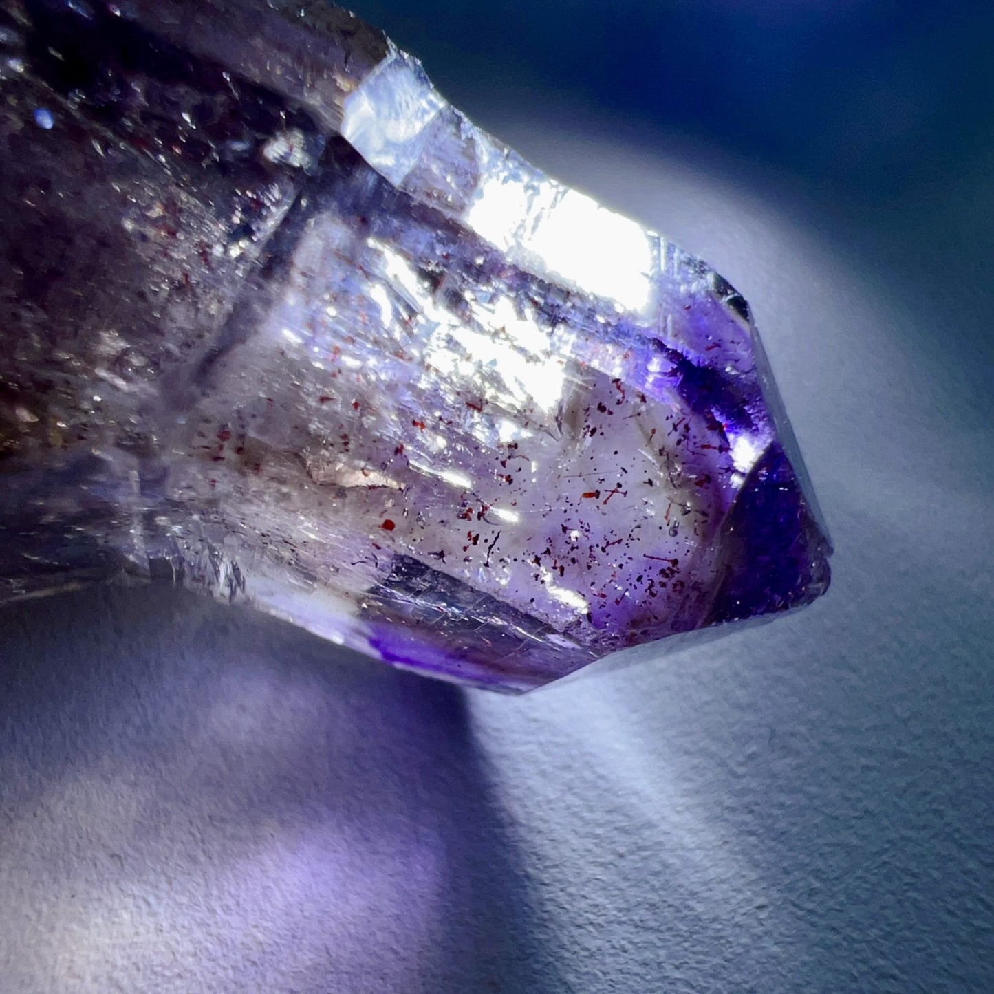 Genuine Super Seven Crystal Rough Stone 17.3G | Rare Perfect Scepter Shape | Healing Pocket Stone With Amethyst, Clear Quartz, Smoky Quartz, Cacoxenite, Rutile, Goethite, And Lepidocrocite