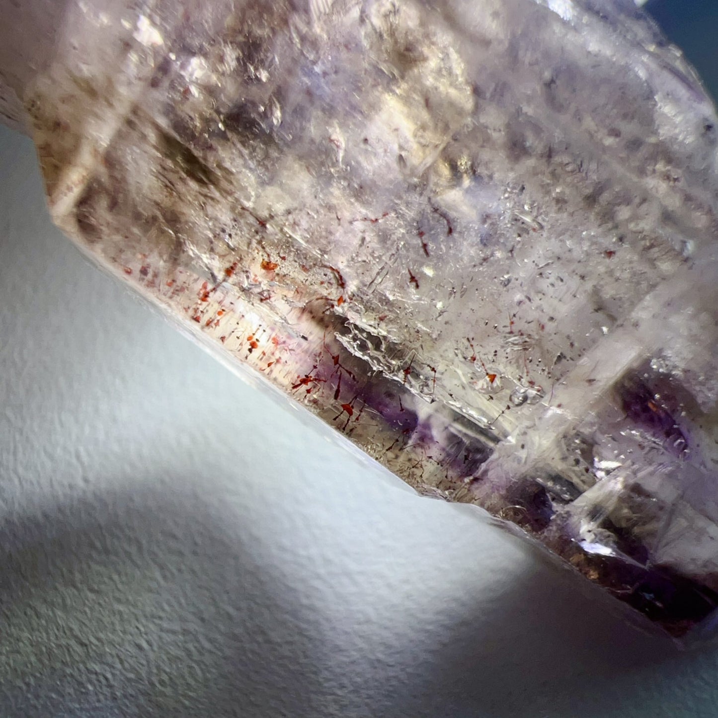 Genuine Super Seven Crystal Rough Stone 17.3G | Rare Perfect Scepter Shape | Healing Pocket Stone With Amethyst, Clear Quartz, Smoky Quartz, Cacoxenite, Rutile, Goethite, And Lepidocrocite