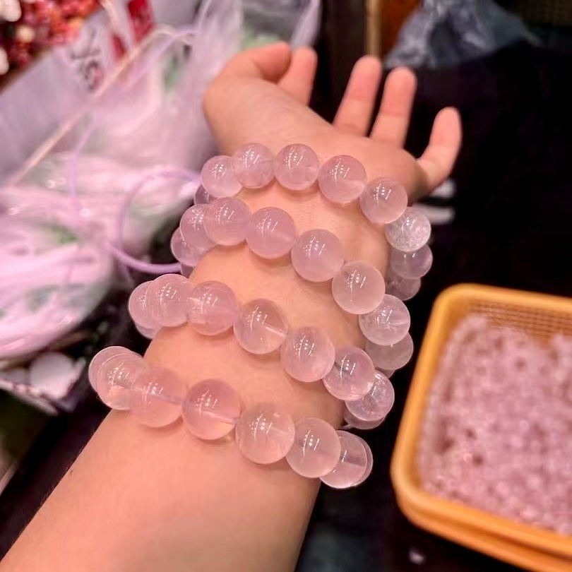 Large Rose Quartz Bracelet – 14Mm+ Stones For Love, Harmony, Relationships
