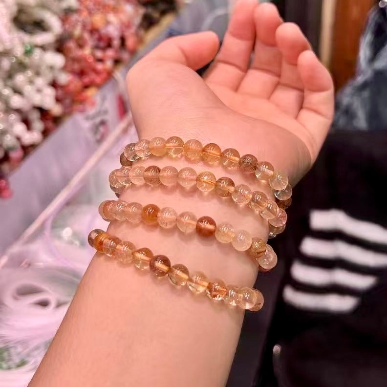Protection, Good Fortune – 7Mm+ Assorted Rutilated Quartz Energy Bracelet