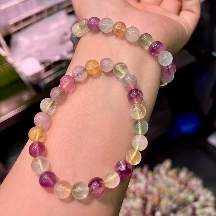 Assorted Fluorite Energy Bracelet 8Mm – Healing Jewelry For Emotional Balance