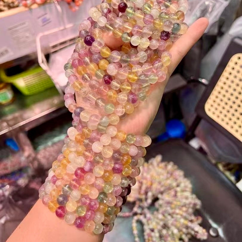Assorted Fluorite Energy Bracelet 8Mm – Healing Jewelry For Emotional Balance