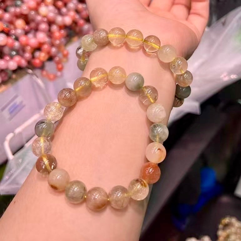 Protection, Good Fortune – 10Mm+ Assorted Rutilated Quartz Energy Bracelet