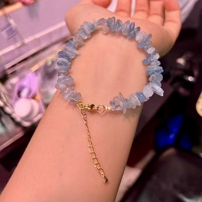 Handcrafted Aquamarine Fragment Bracelet – Unique Healing Stone Jewelry For Balance And Serenity