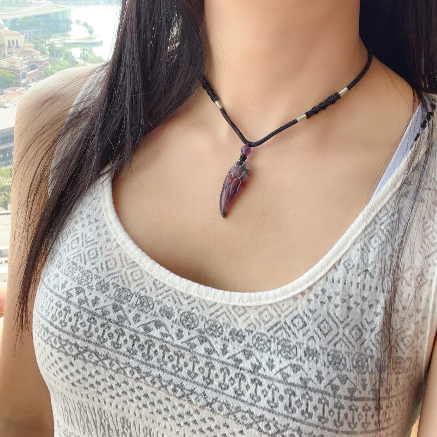 Premium 4-Color Auralite 23 Pendant Necklace | Hand-Carved Seven Chakra Healing Jewelry | Unique Crystal Gift