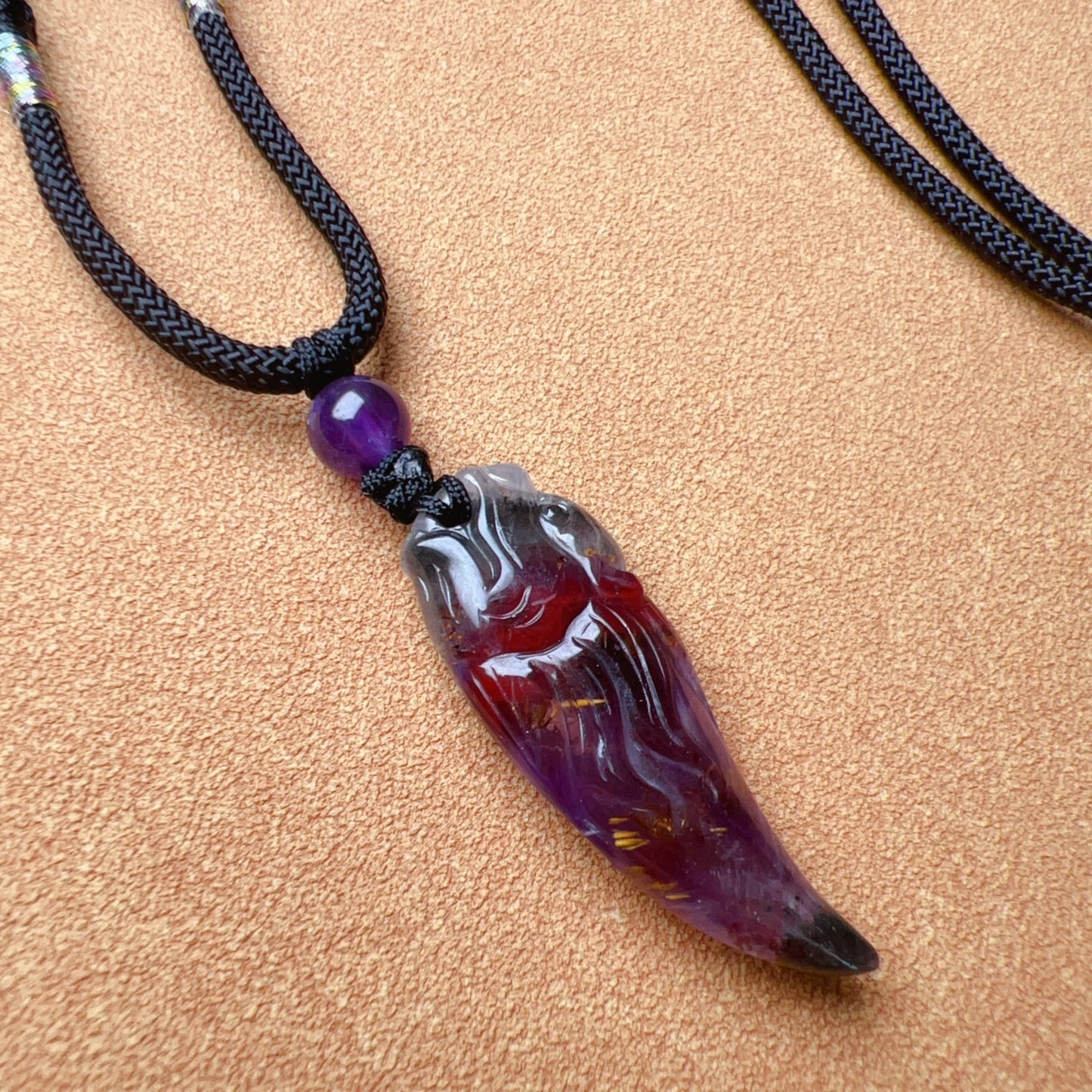 Premium 4-Color Auralite 23 Pendant Necklace | Hand-Carved Seven Chakra Healing Jewelry | Unique Crystal Gift