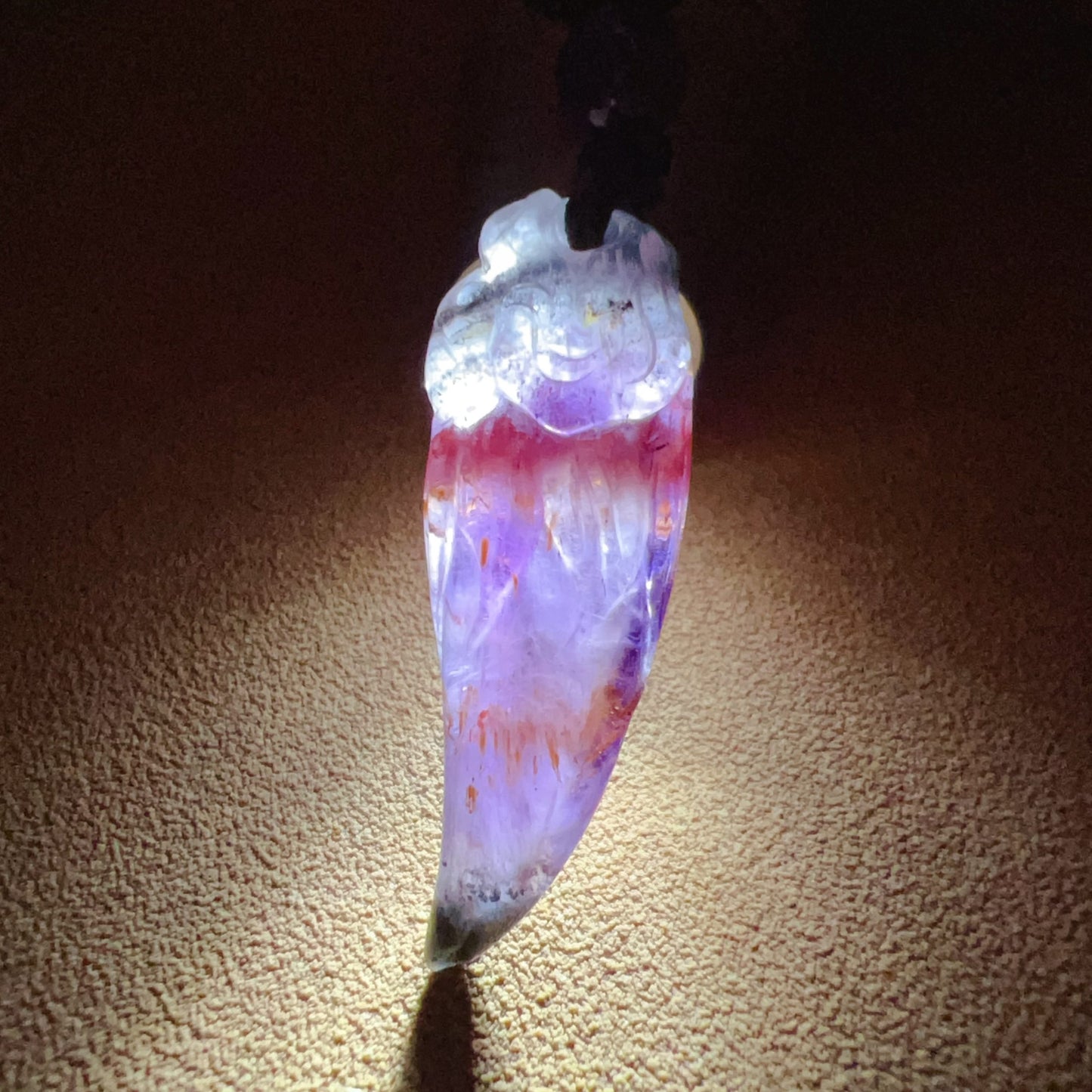 Premium 4-Color Auralite 23 Pendant Necklace | Hand-Carved Seven Chakra Healing Jewelry | Unique Crystal Gift