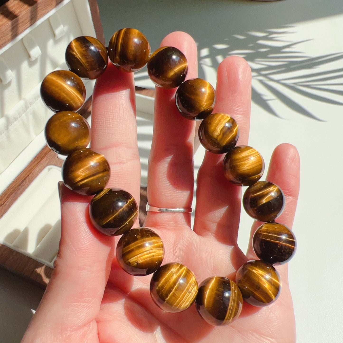 Energizing Brown Tiger Eye Bracelet | 14Mm Healing Stone Beads | Boost Your Spirit & Elevate Your Style With Natural Gemstone Jewelry
