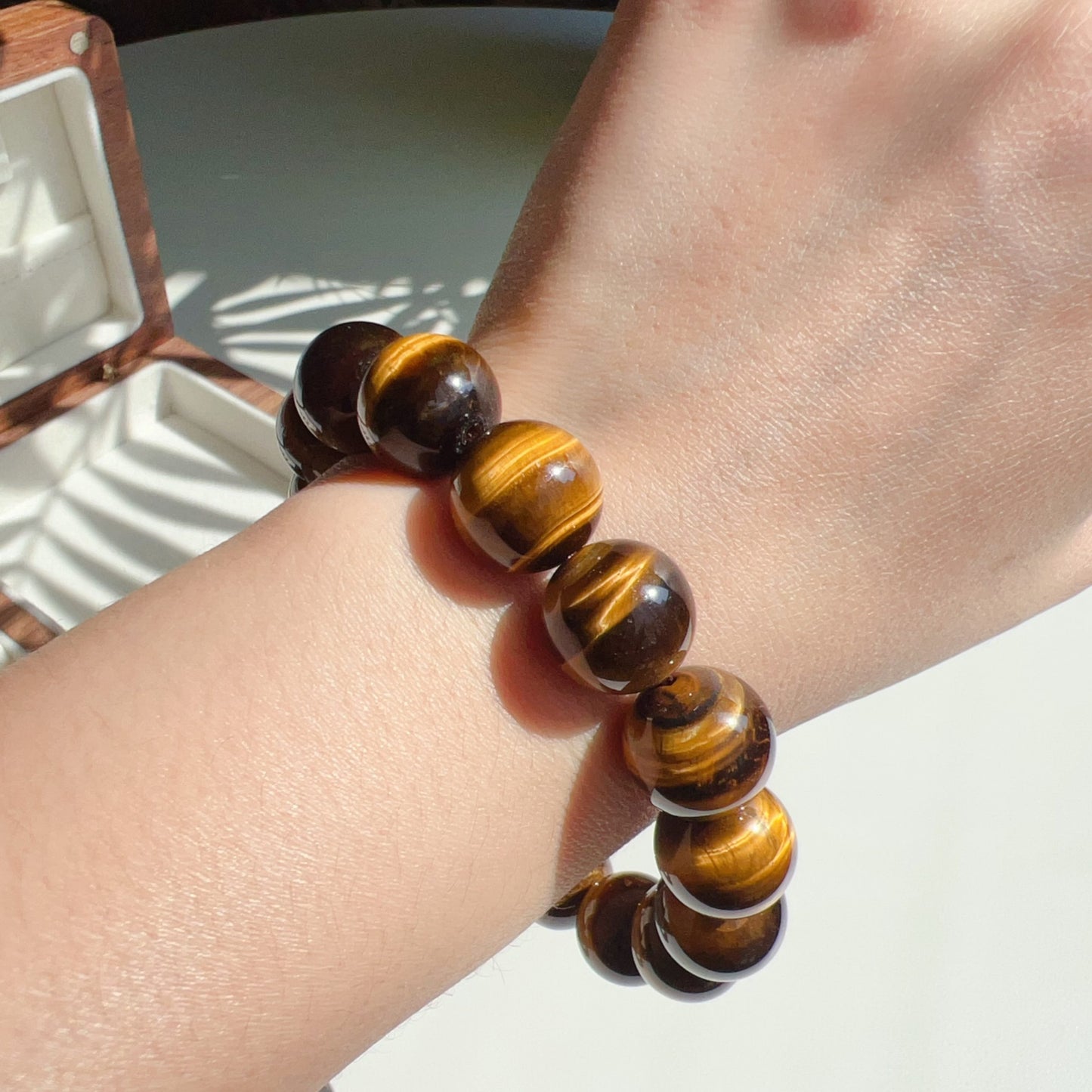 Energizing Brown Tiger Eye Bracelet | 14Mm Healing Stone Beads | Boost Your Spirit & Elevate Your Style With Natural Gemstone Jewelry