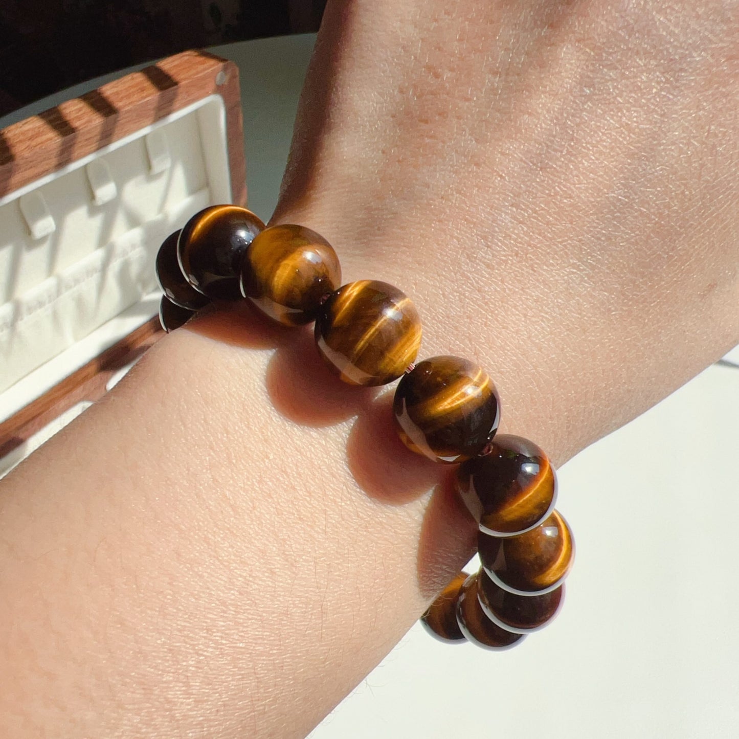Stunning Brown Tiger Eye Bracelet | 12Mm Healing Stone Beads Jewelry | Energize Your Spirit And Elevate Your Style