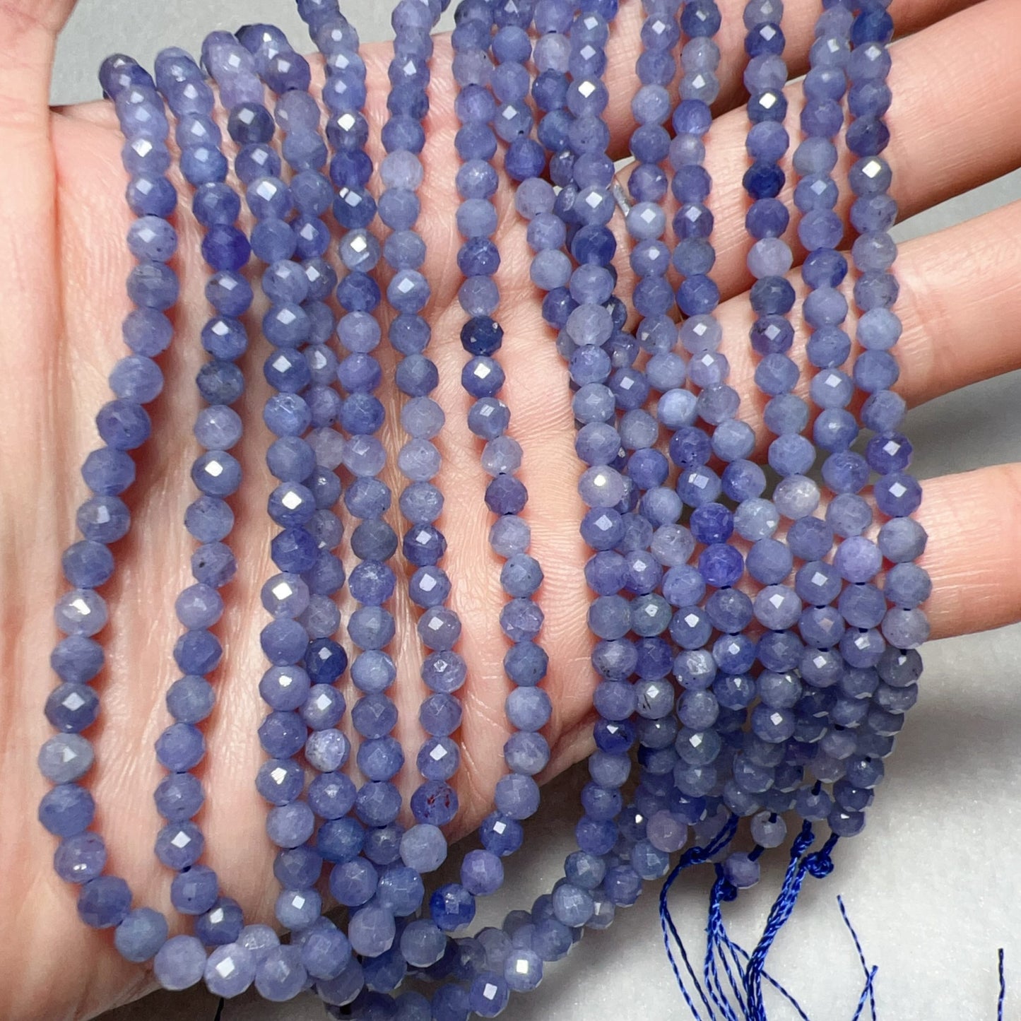 4Mm Natural Faceted Violet Tanzanite Round Bead Strands For Diy Jewelry Project