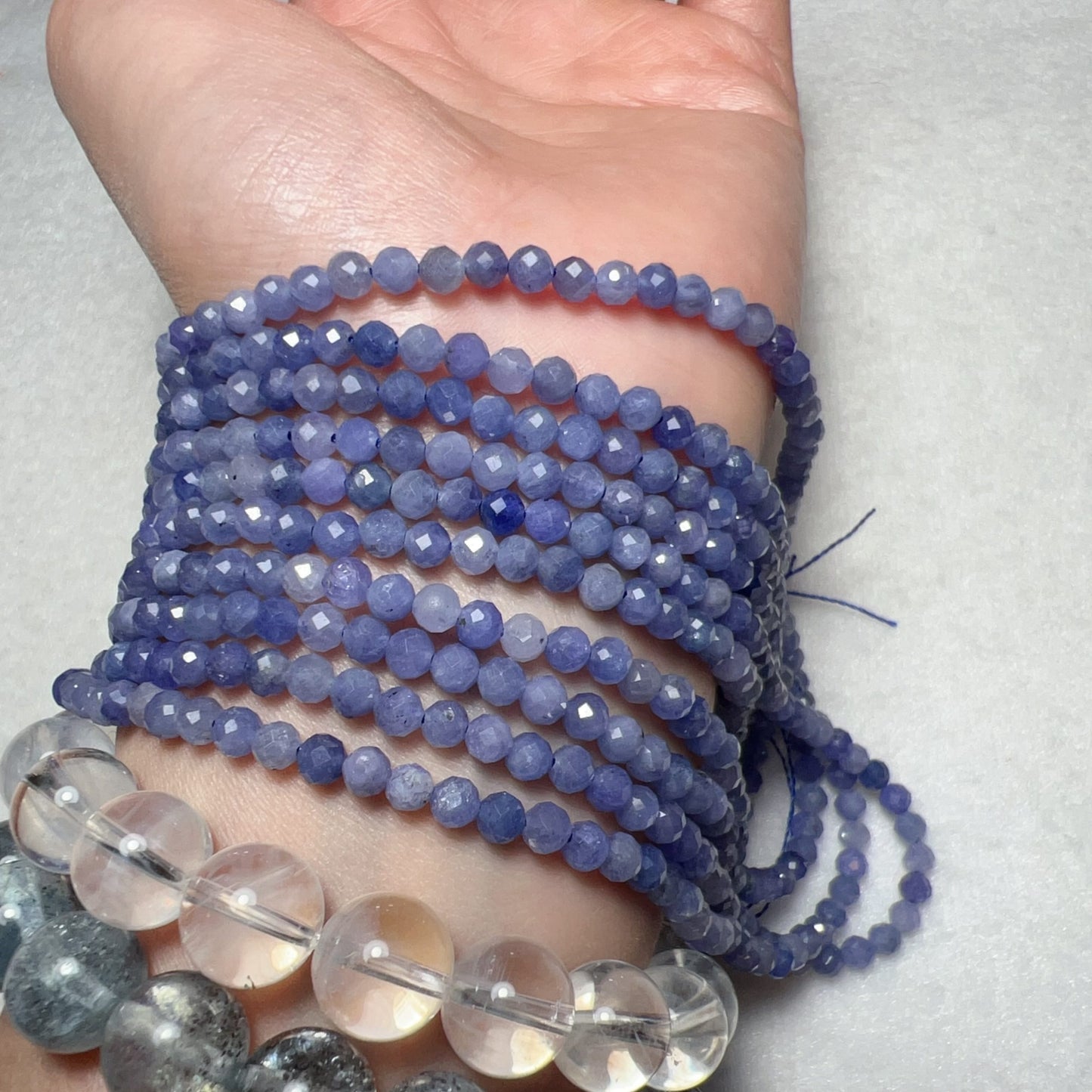 4Mm Natural Faceted Violet Tanzanite Round Bead Strands For Diy Jewelry Project