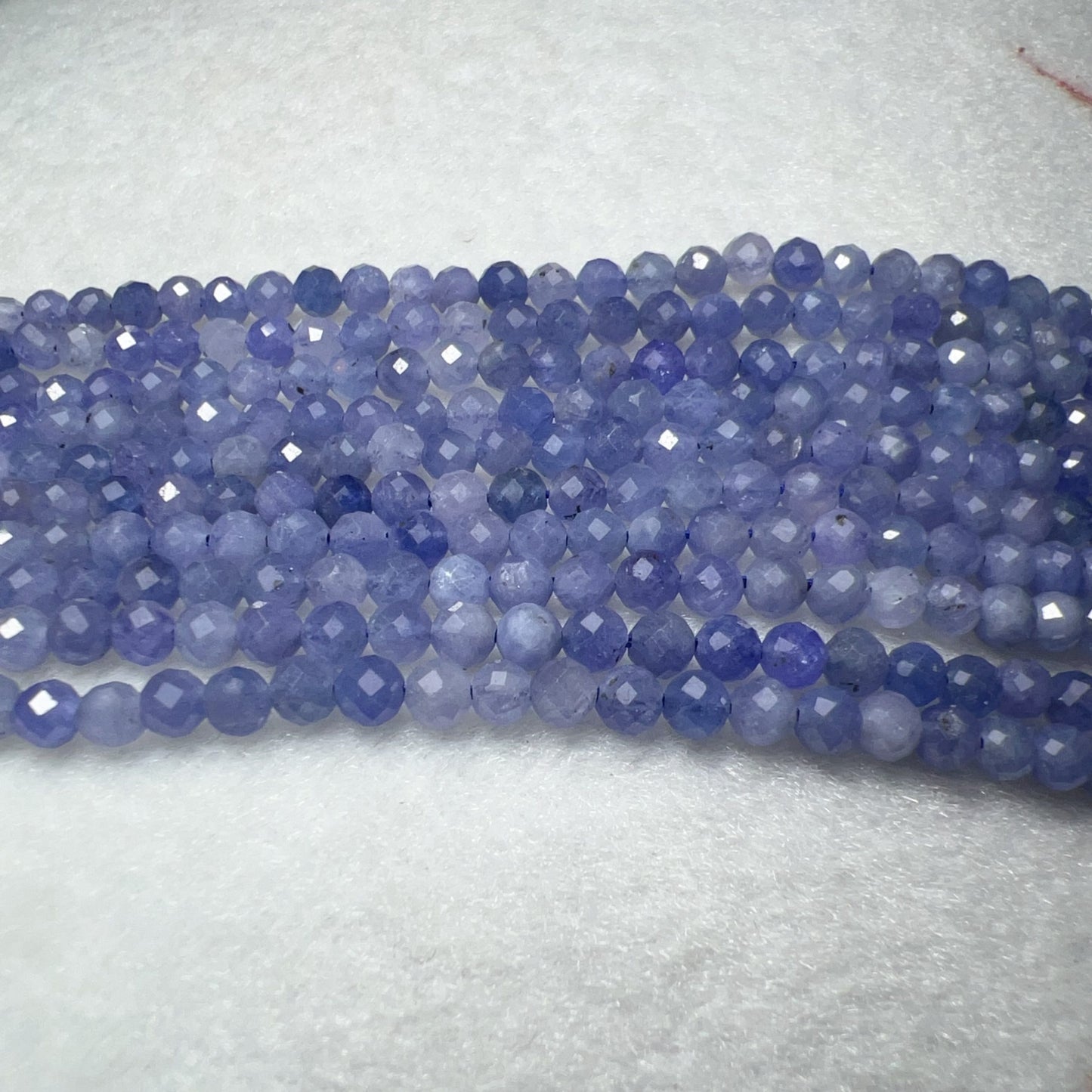 4Mm Natural Faceted Violet Tanzanite Round Bead Strands For Diy Jewelry Project