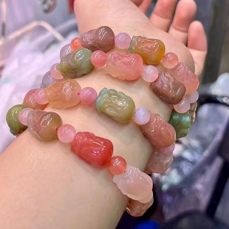 Natural Yanyuan Agate Pixiu Bracelet – Handmade Healing Jewelry For Emotional Balance, Confidence