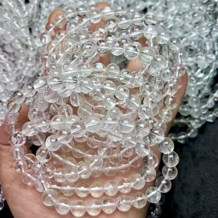 Clear Quartz Bracelet 8Mm+ Handmade Natural Crystal Healing Stone – Master Healer Energy