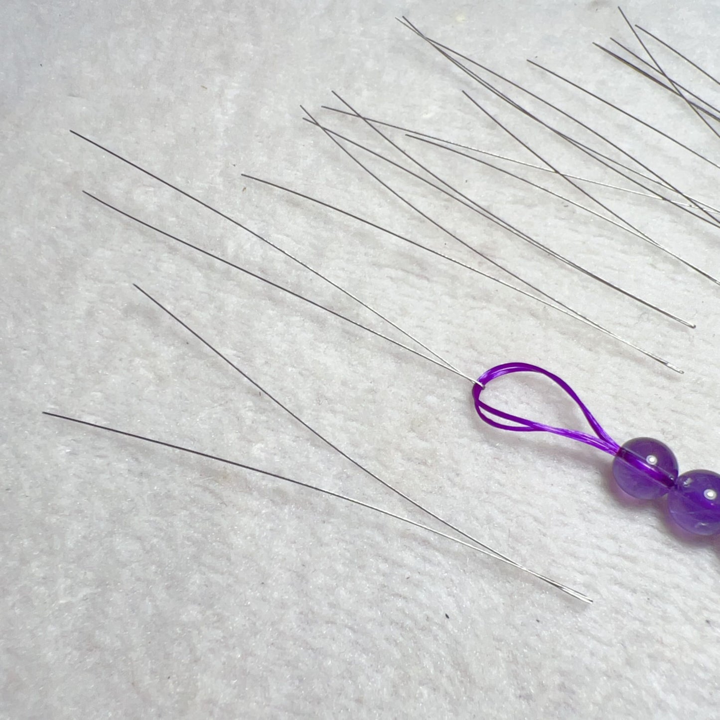 Set Of 10 Open-End Beaded Needles With Box | 0.3Mm Steel Wire Diy Jewelry Making Tools