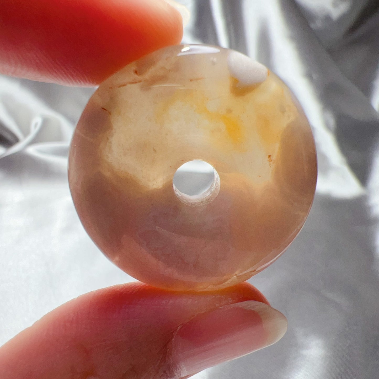 Unique Pattern Cherry Blossom Agate Amulet Pendant | Sakura Agate Jewelry Findings For Diy Projects