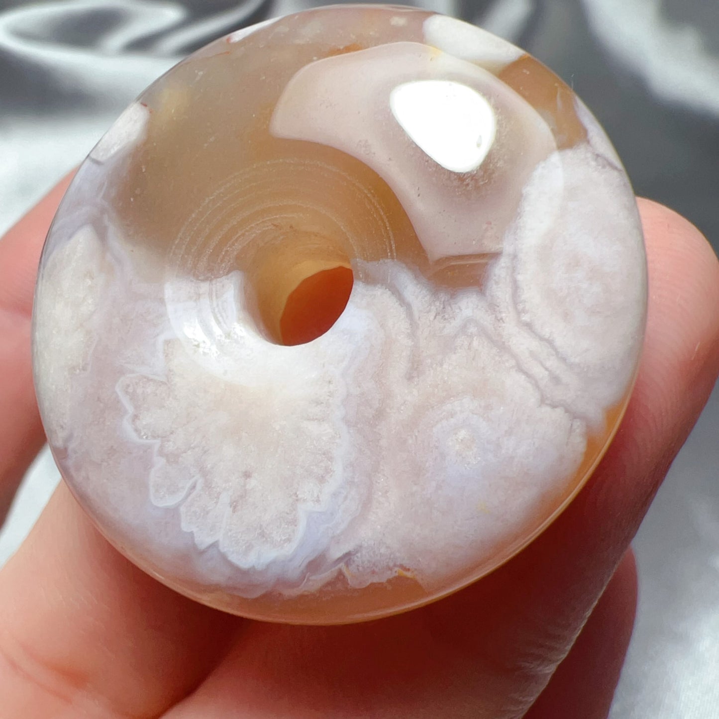 Unique Pattern Cherry Blossom Agate Amulet Pendant | Sakura Agate Jewelry Findings For Diy Projects