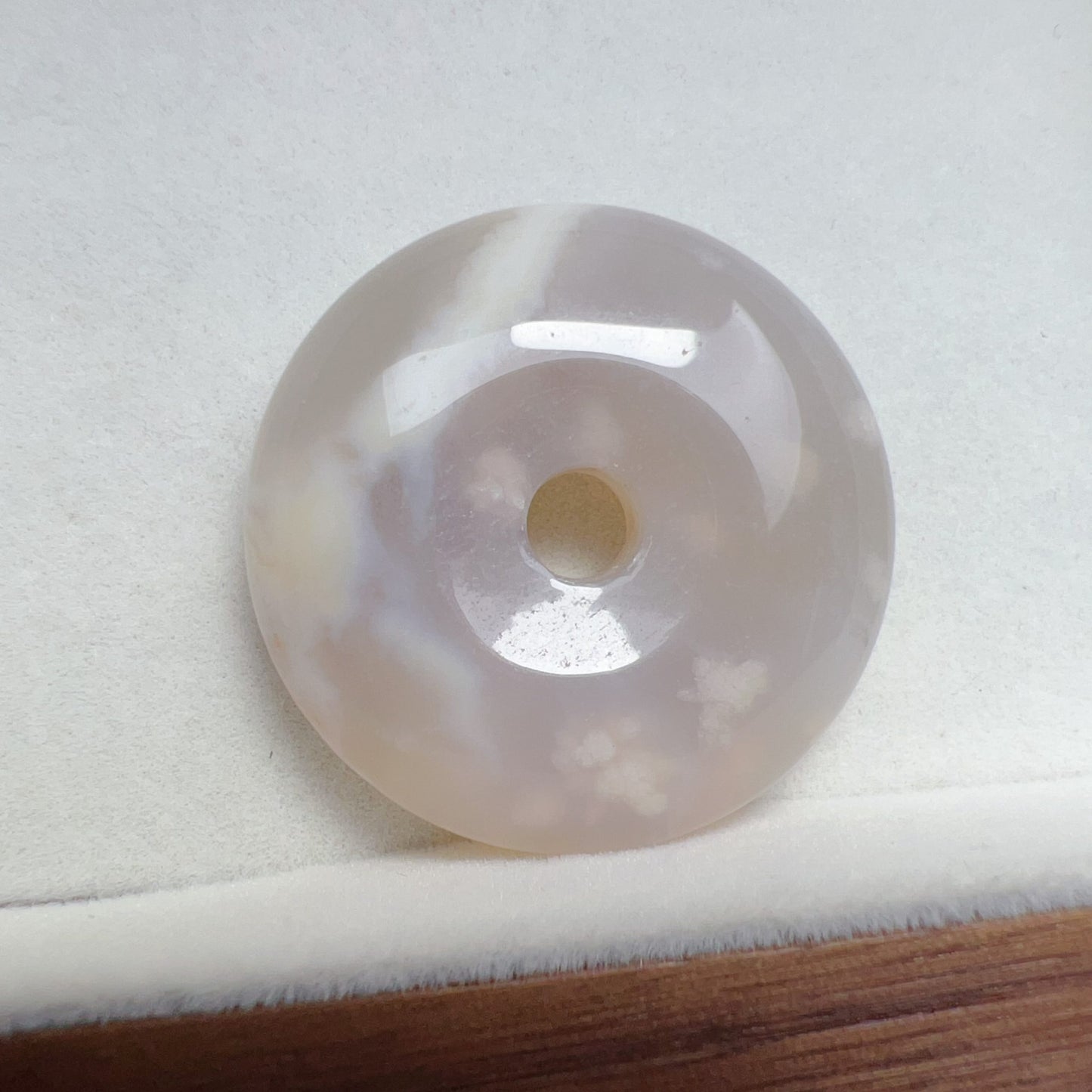 Natural Creamy Cherry Blossom Agate Amulet Pendant | Sakura Agate Jewelry Findings For Diy Projects