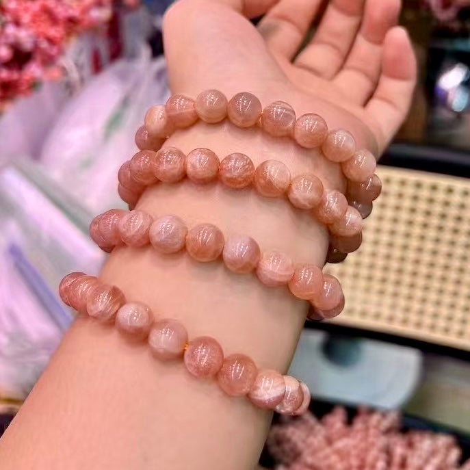 Natural Sunstone Bracelet – 9.5Mm+ Stones For Abundance, Confidence