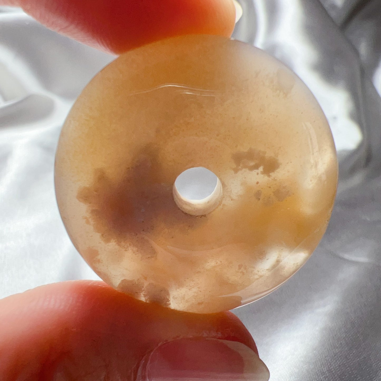 Beautiful Cherry Blossom Agate Amulet Pendant | Sakura Agate Jewelry Findings For Diy Projects