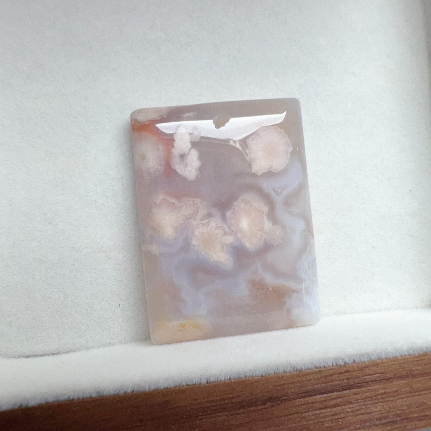 Cherry Blossom Agate Flat Pendant | Sakura Agate Jewelry Findings For Diy Projects