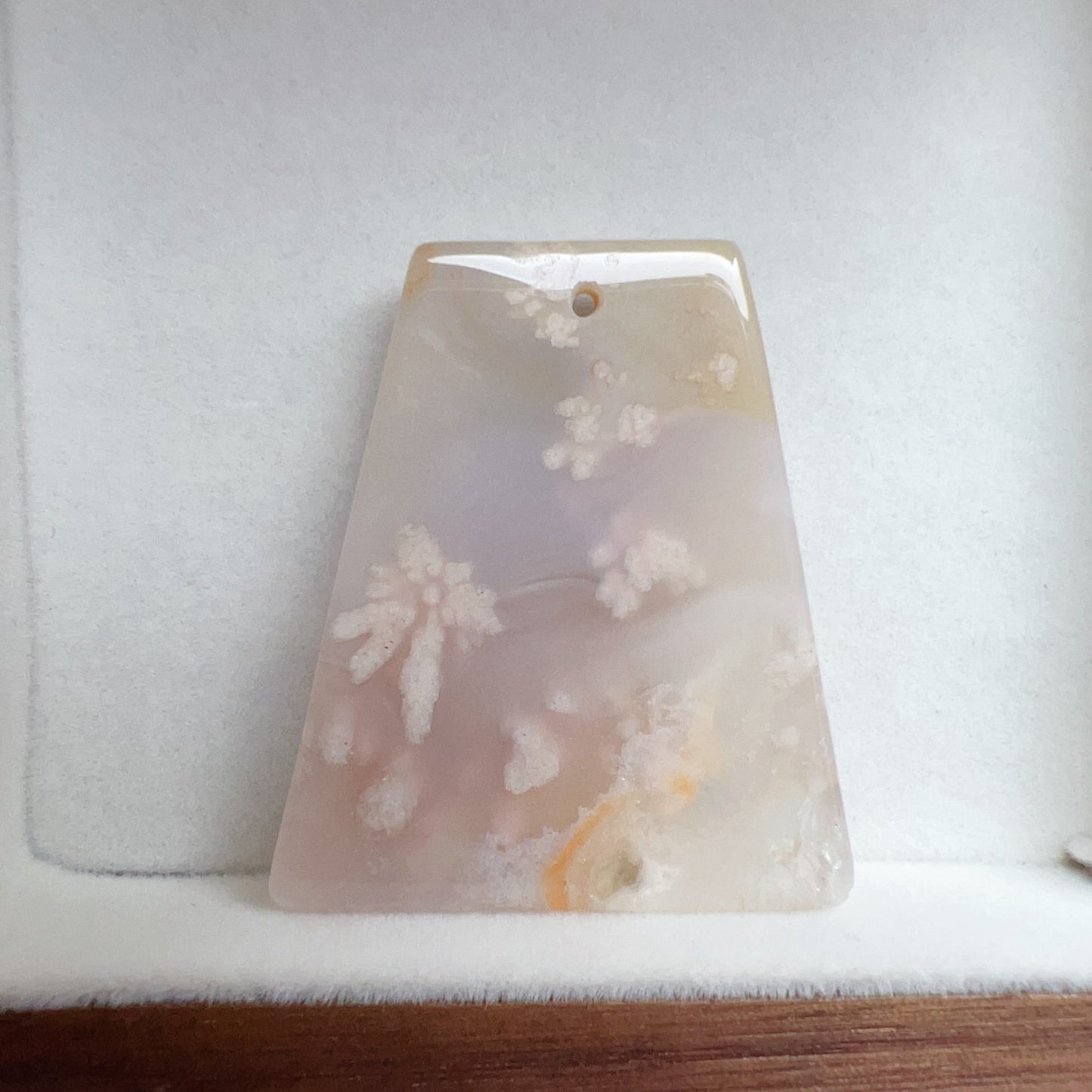 Natural Cherry Blossom Agate Unique Flat Pendant | Sakura Agate Jewelry Findings For Diy Projects