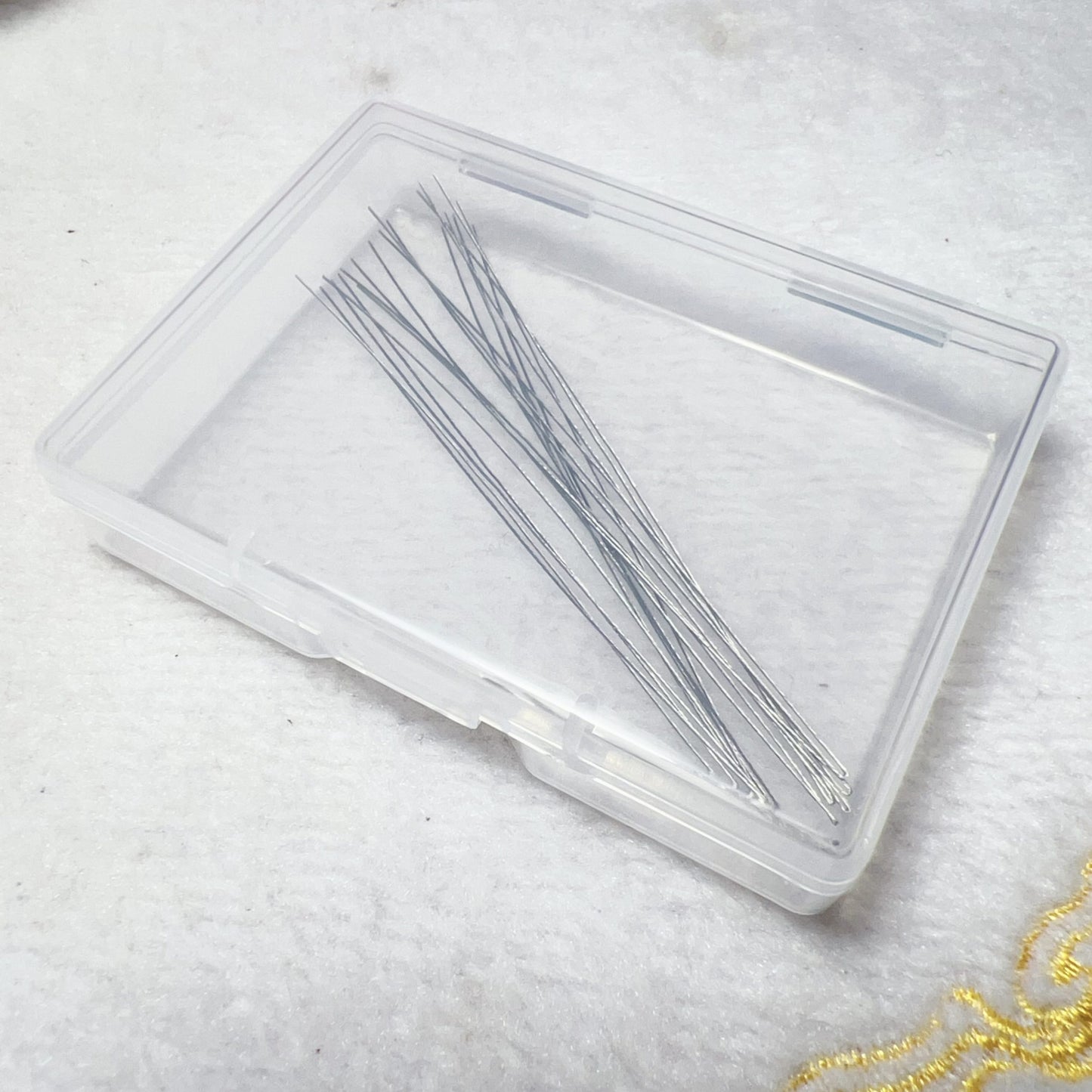 Set Of 10 Open-End Beaded Needles With Box | 0.3Mm Steel Wire Diy Jewelry Making Tools