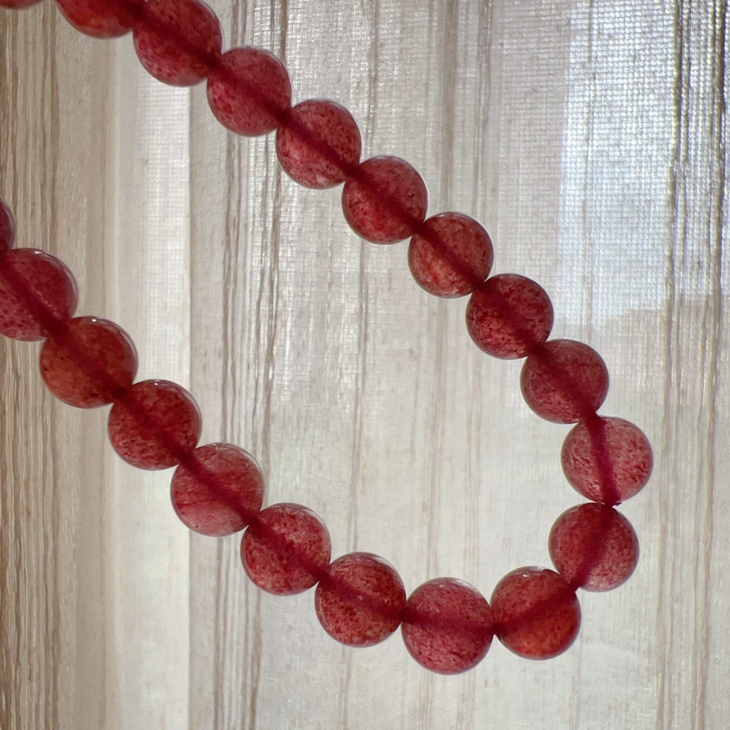 Sparkling Strawberry Quartz Bracelet For Heart Chakra Healing | Reiki Infused | Ideal Holiday Gift