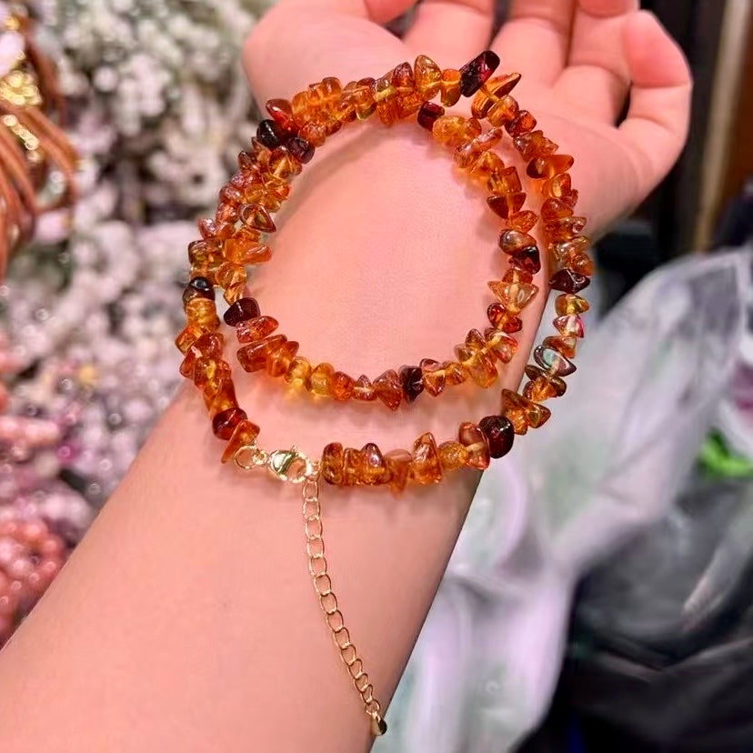 Handmade Natural Amber Fragment Necklace – Baltic Amber Jewelry, Healing Gemstone For Women & Men