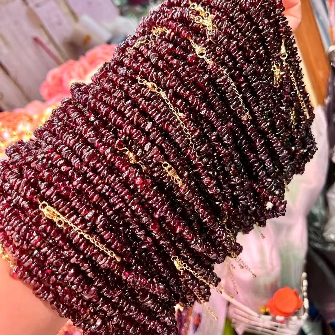 Handmade Natural Garnet Fragment Necklace – Boho Jewelry, Adjustable Choker For Women, Men