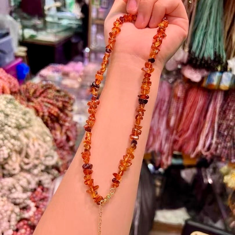 Handmade Natural Amber Fragment Necklace – Baltic Amber Jewelry, Healing Gemstone For Women & Men