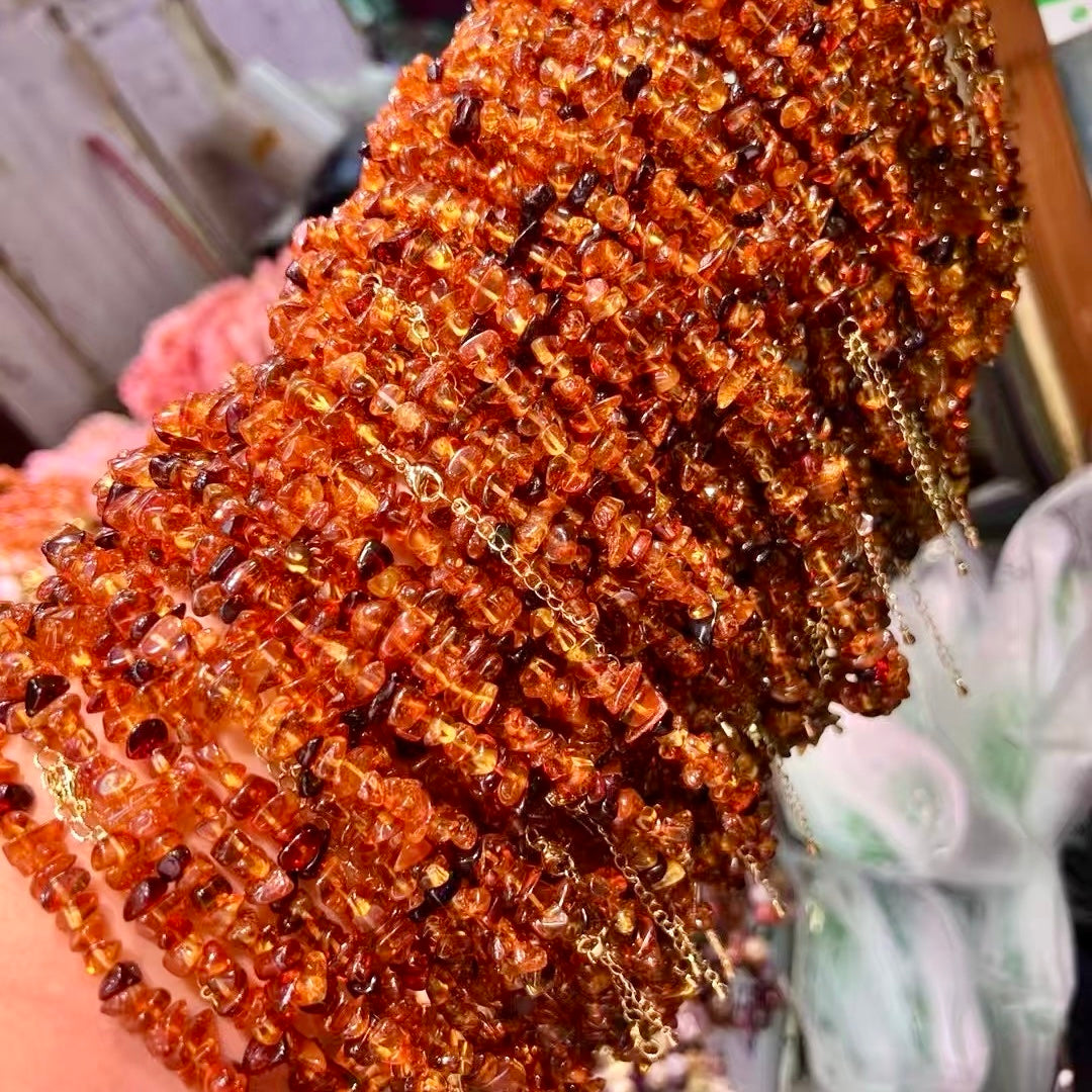 Handmade Natural Amber Fragment Necklace – Baltic Amber Jewelry, Healing Gemstone For Women & Men